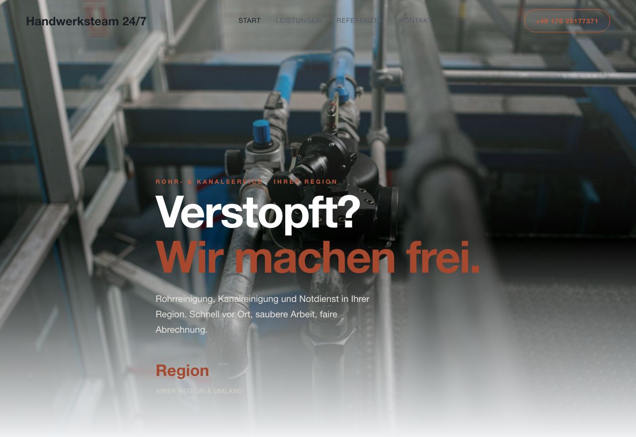 Beispiel-Website Handwerksteam 24/7